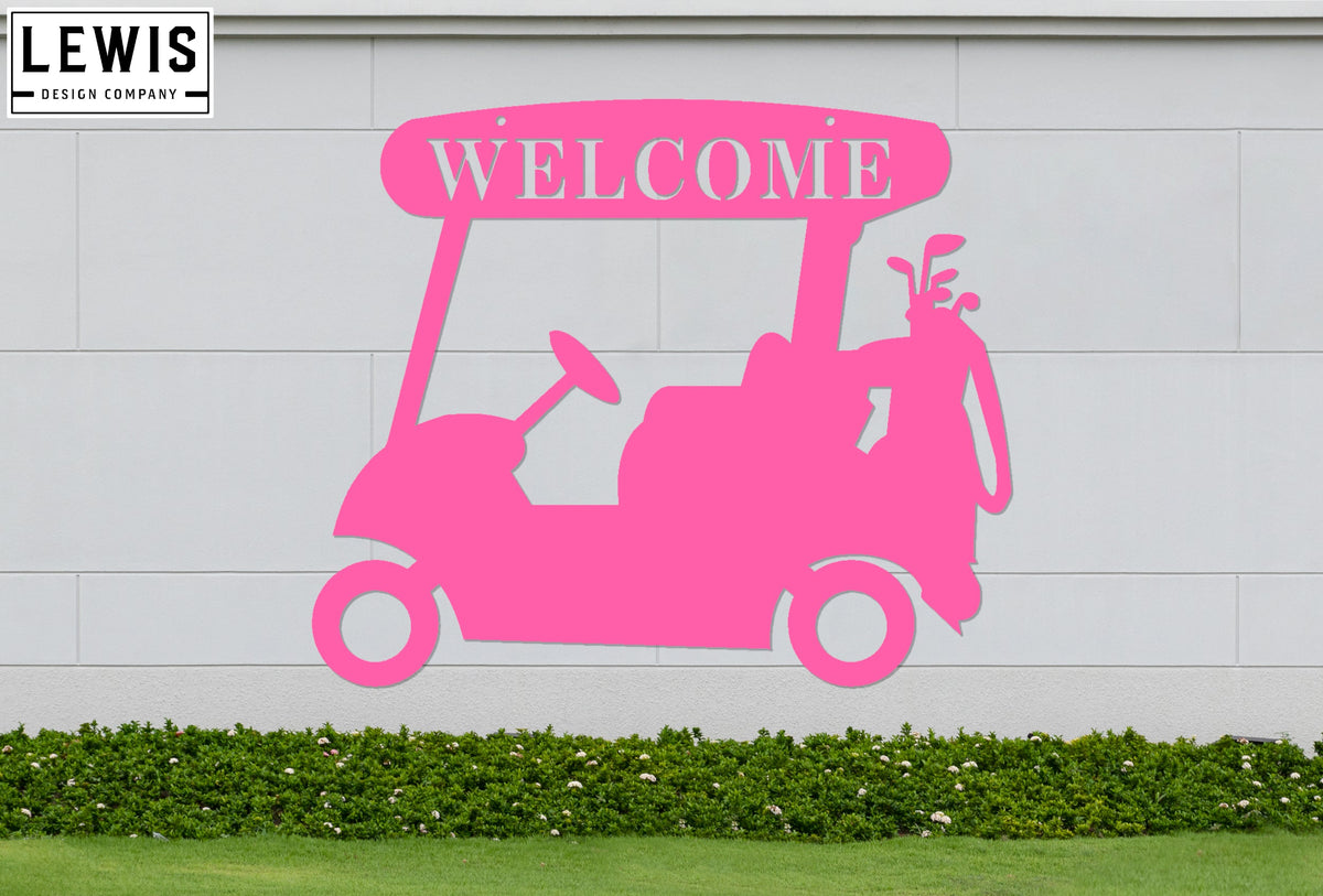 Golf Cart Welcome Sign