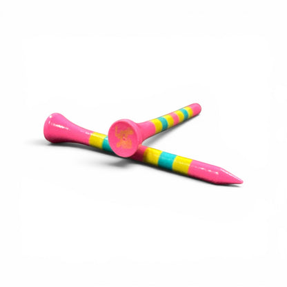Pink Lemonade Premium Wooden Golf Tees | 2 3/4” Standard Size | 45 Pack Set | Durable Painted Wood Tees | Unique Designs