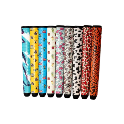 Cow Print Putter Grip | Midsize | Premium PU Material | Stable Feel | Golf | Black White Spotted